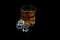 Whiskey over black background