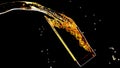 Whiskey is pouring Abstract liquid Pouring beer super slow motion 1000 FPS Royalty Free Stock Photo