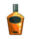 Whiskey realistic bottle vector. Product packaging brand design. Mock up with place for text. Bottle of bourbon whiskey