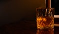 Whiskey on the rocks in a crystal tumbler Royalty Free Stock Photo