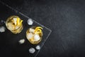 Whiskey on the rocks with lemon Royalty Free Stock Photo