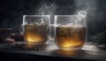 Whiskey on the rocks, table of wood generated by AI Royalty Free Stock Photo