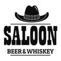 Whiskey saloon logo, simple style