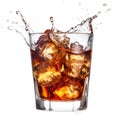 Whiskey, scotch or bourbon glass with ice