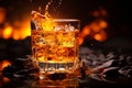 Whiskey, scotch, cognac, brandy, booze ice cube coctail liquor rum drinking high alcohol irish nightclub spirit glass