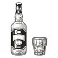 Whiskey scotch monochrome detailed sticker