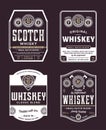 Whiskey and scotch whisky labels Royalty Free Stock Photo