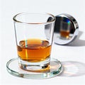Whiskey in small glass with subtle shadow Royalty Free Stock Photo