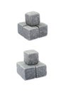 Whiskey stone cube composition isolated