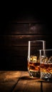 Whiskey themed background in portrait mode with copy space - stock picture backdrop