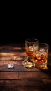 Whiskey themed background in portrait mode with copy space - stock picture backdrop