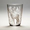 Clear Champagne Tumbler With Etched Deer Design