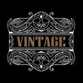 Whiskey western label antique typography vintage logo design vector Royalty Free Stock Photo