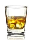 WHISKEY WIH ICE CUBES WITH WATER DROPS