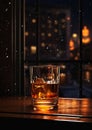 Whiskey and Winter Wonders: A Spectral Night of Melting Cubes an Royalty Free Stock Photo