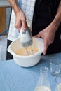 Whisking egg yolks