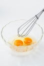 Whisking egg yolks Royalty Free Stock Photo