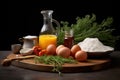 whisking egg yolks in a mixing bowl