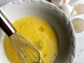 Whisking egg yolks