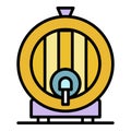 Whisky barrel icon color outline vector