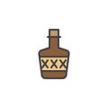 Whisky bottle filled outline icon Royalty Free Stock Photo