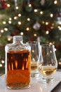 Whisky Bottle And Glasses Christmas Xmas Royalty Free Stock Photo