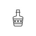 Whisky bottle line icon