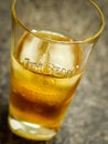 Whisky in a glass with ice and coke