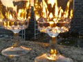 Whisky glasses at border roof Royalty Free Stock Photo