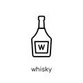 Whisky icon. Trendy modern flat linear vector Whisky icon on white background from thin line Nautical collection