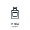 whisky icon vector from st patricks collection. Thin line whisky outline icon vector illustration. Linear symbol for use on web