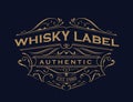 Whisky label antique typography vintage frame logo design