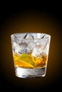 Whisky and lemon cocktail on rocks Royalty Free Stock Photo