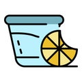 Whisky lemon glass icon color outline vector