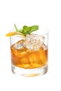 Whisky with lemon and mint Royalty Free Stock Photo