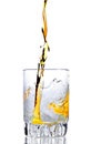 Whisky,rum or any other golden liquor being poured Royalty Free Stock Photo