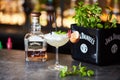 Whisky Sour drink made from Jack Daniel`s Tennessee Whiskey on a bar