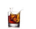 Whisky splash isolated on a white background Royalty Free Stock Photo