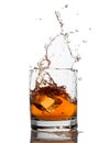 Whisky splash isolated on a white Royalty Free Stock Photo