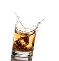 Whisky splash isolated on a white background Royalty Free Stock Photo