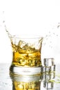 Whisky splash isolated on a white background Royalty Free Stock Photo