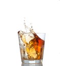 Whisky splash isolated on a white background Royalty Free Stock Photo