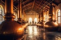 whisky stills in a traditional distillery setting Royalty Free Stock Photo