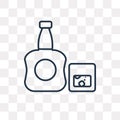 Whisky vector icon isolated on transparent background, linear Wh
