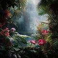 Whispered Secrets: Capturing the Allure of Hidden Tropical Botanics Royalty Free Stock Photo