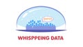 Whispering Data processing dome. Secure information and analytics. vector design Generative AI Royalty Free Stock Photo