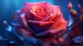 Whispering Passion: A Valentine\'s Day Rose in Dark and Light Crimson Royalty Free Stock Photo