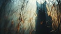 Whispering Shadows: The Enigmatic Wolf in the Ethereal Glass Landscape