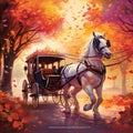 Whispering Wheels: A Horse-drawn Carriage Adventure Royalty Free Stock Photo