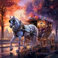 Whispering Wheels: A Horse-drawn Carriage Adventure Royalty Free Stock Photo